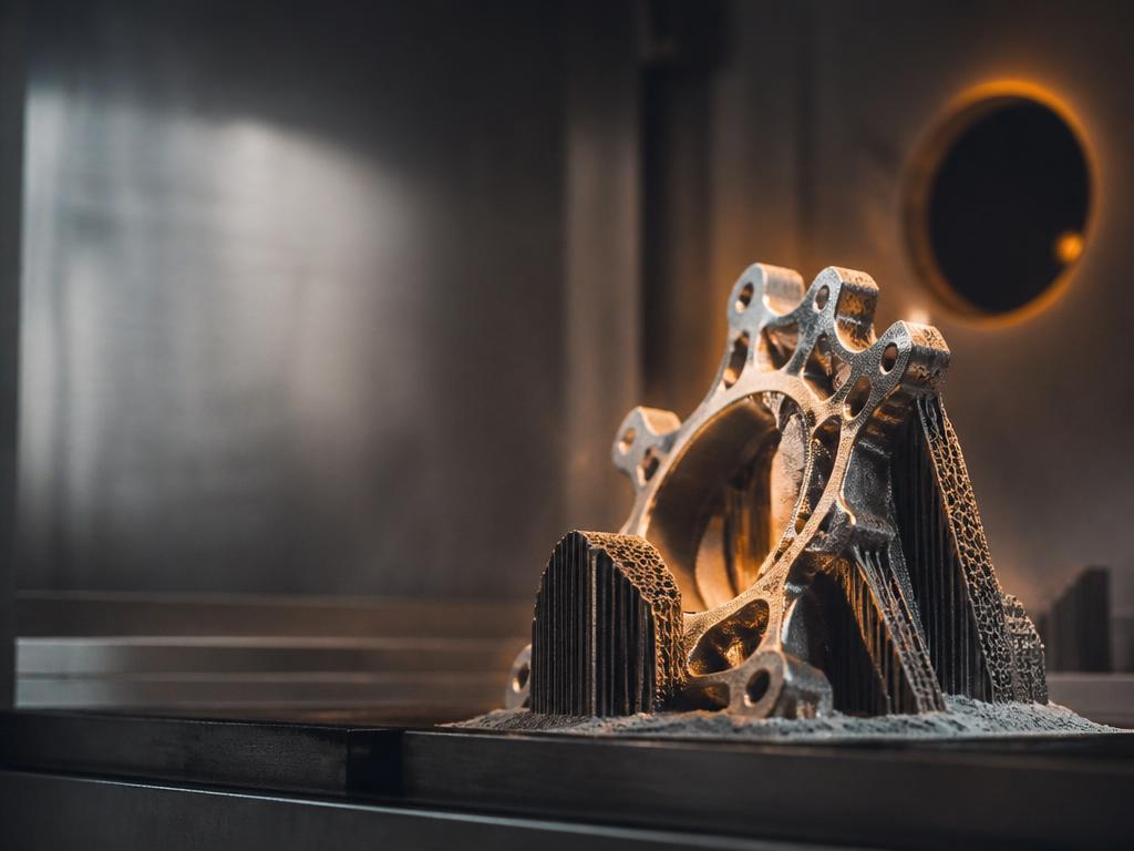 Metalldetalj från additiv tillverkning i svensk industriell anläggning