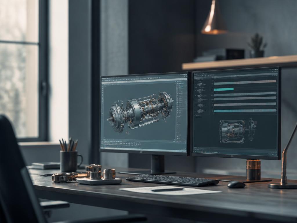 Produktutvecklingsmiljö med PLM-system visande BOM och 3D-modell i svensk industri