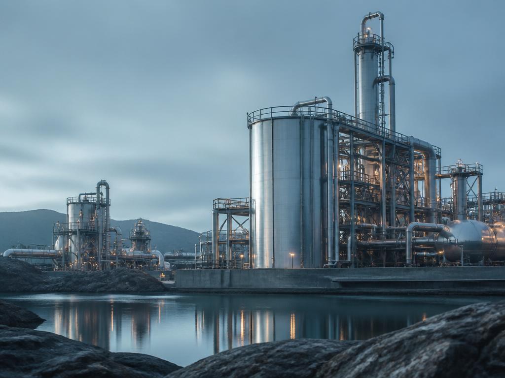 Modernt vätgasproduktionsanläggning med elektrolysörer i svensk industri